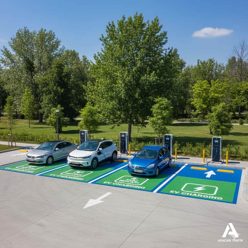 Şarj Noktası çizgi boyama